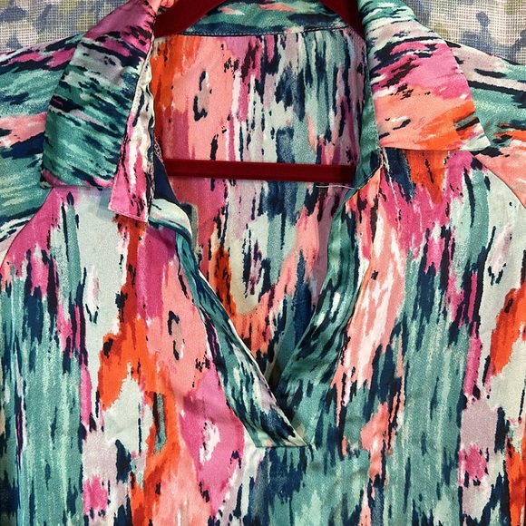 Abstract Print High Low Blouse XL - Picture 3 of 4
